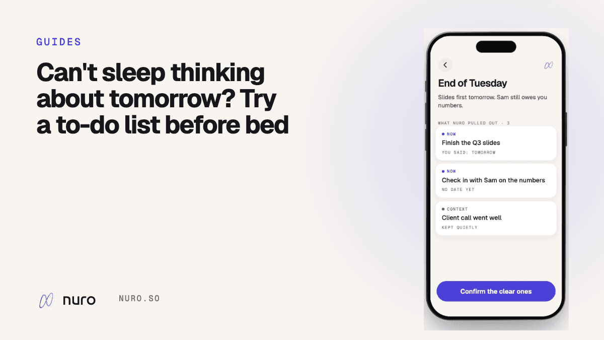 Can't sleep thinking about tomorrow? Try a to-do list before bed