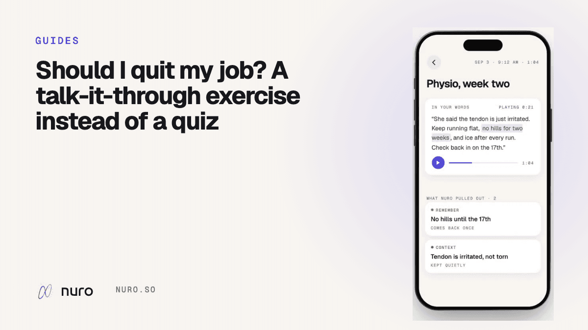 Should I quit my job? A talk-it-through exercise instead of a quiz