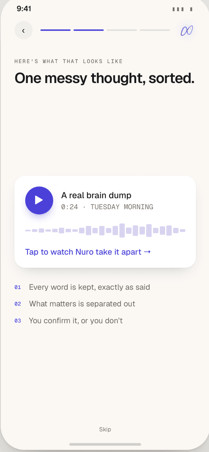 How Nuro Splits One Messy Voice Entry Into Separate, Useful Things